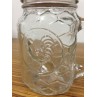 (AMORN) MASON JAR SILVER (DIAMOND) 450ml.  - Transparent Handmade Colour Square Jar, Silver Cover 16oz. (450 ml.)